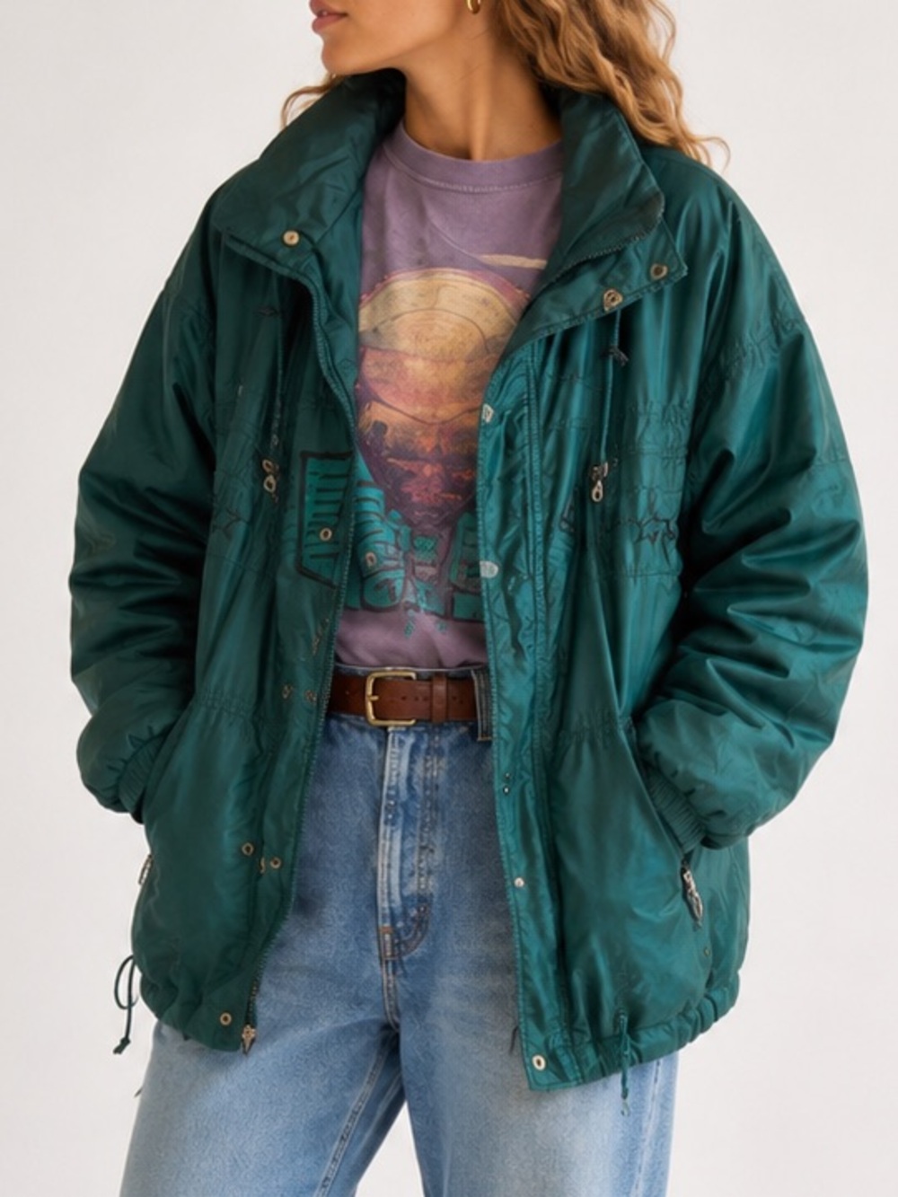 RARE Vintage 80s Reusch Activewear Teal Nylon Women’s Ski Jacket